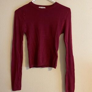 Maroon sweater crop top